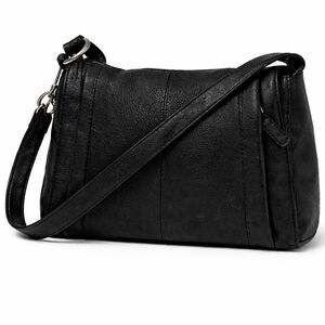 Rolfs Black Genuine Leather Crossbody Shoulder Bag Classic Everyday bag